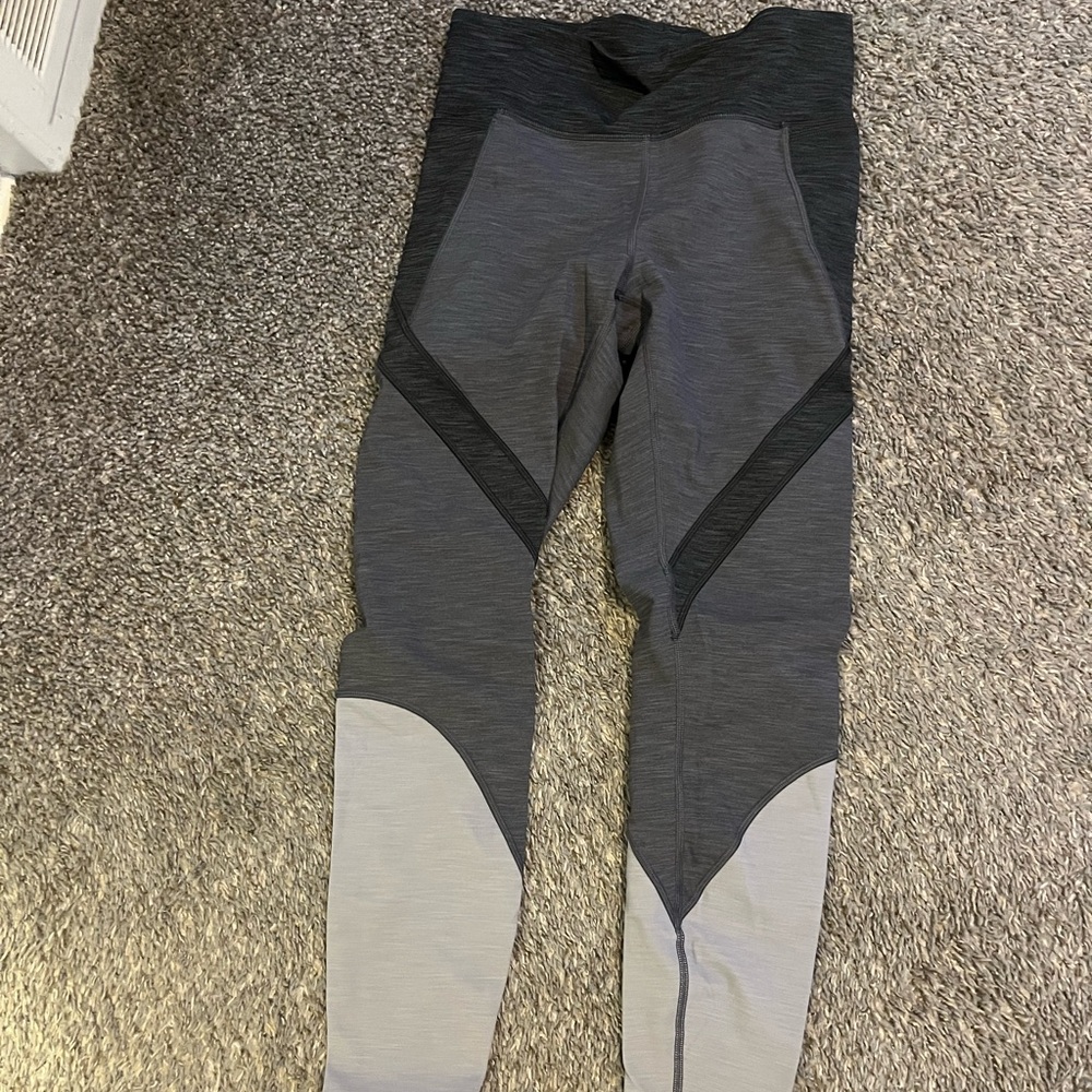 lululemon athletica Charcoal and Black Panel Leggings